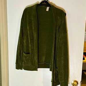 Green corduroy cardigan